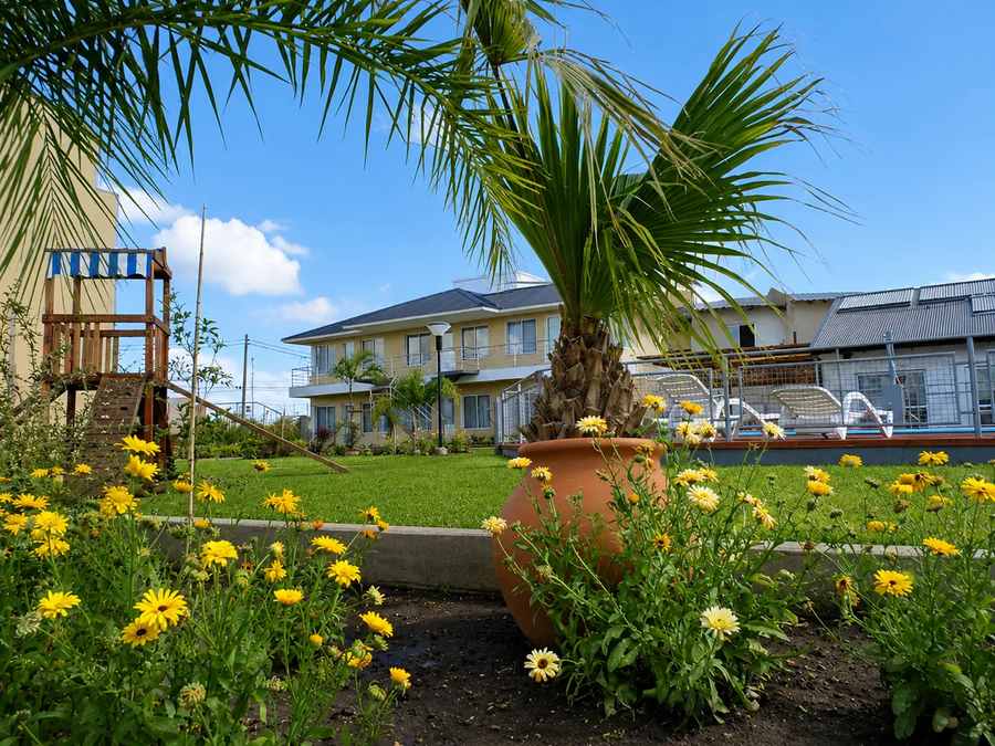 Lush garden around Complejo Arami Apart